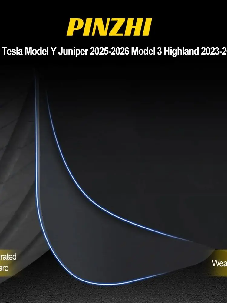 Geschikt voor Tesla Model 3 Highland Model Y Juniper 2025 2026 spatbord niet-geperforeerd spatbord slijtvast onzichtbare versie - afbeelding 2