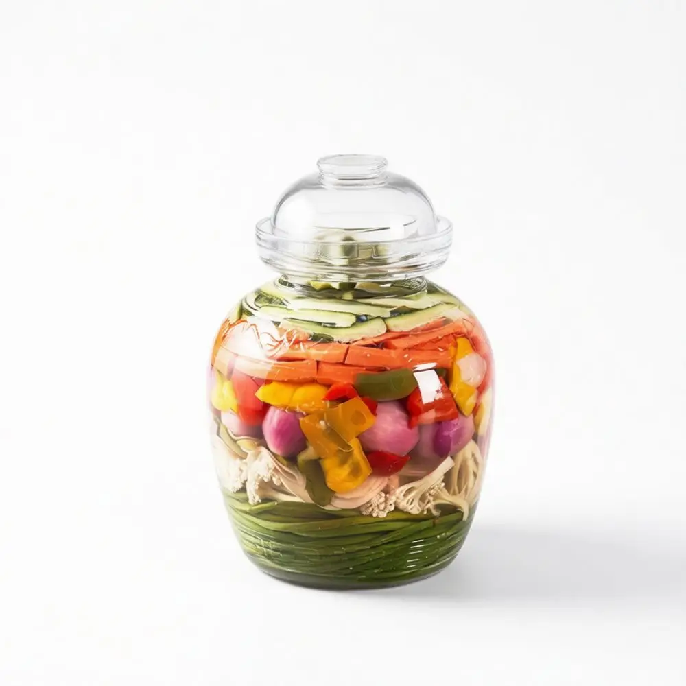 Glass Kimchi Jar Thickened Traditional Water Seal Fermentation Container Transparent Pickling Crock Home Kitchen Storage Tool