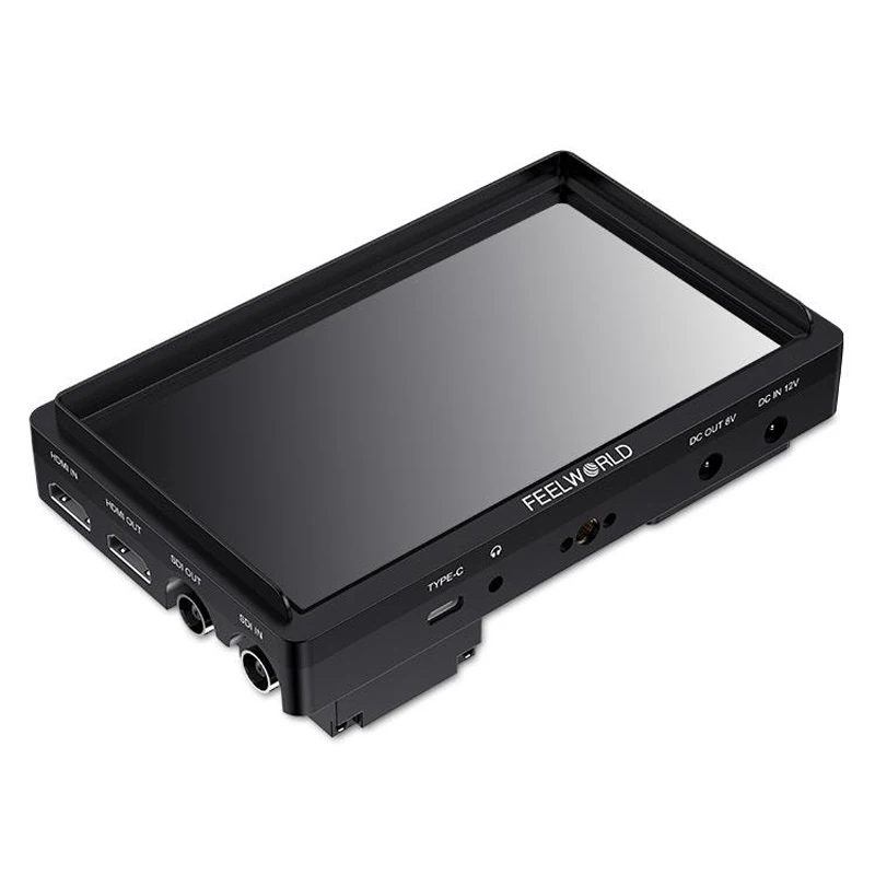 شاشة فيديو للكاميرا مقاس 6 بوصات من Feelworld FW568S IPS 1920X1080 3G-SDI 4K HDMI مخرج إخراج F970 مجموعة طاقة وتثبيت خارجية