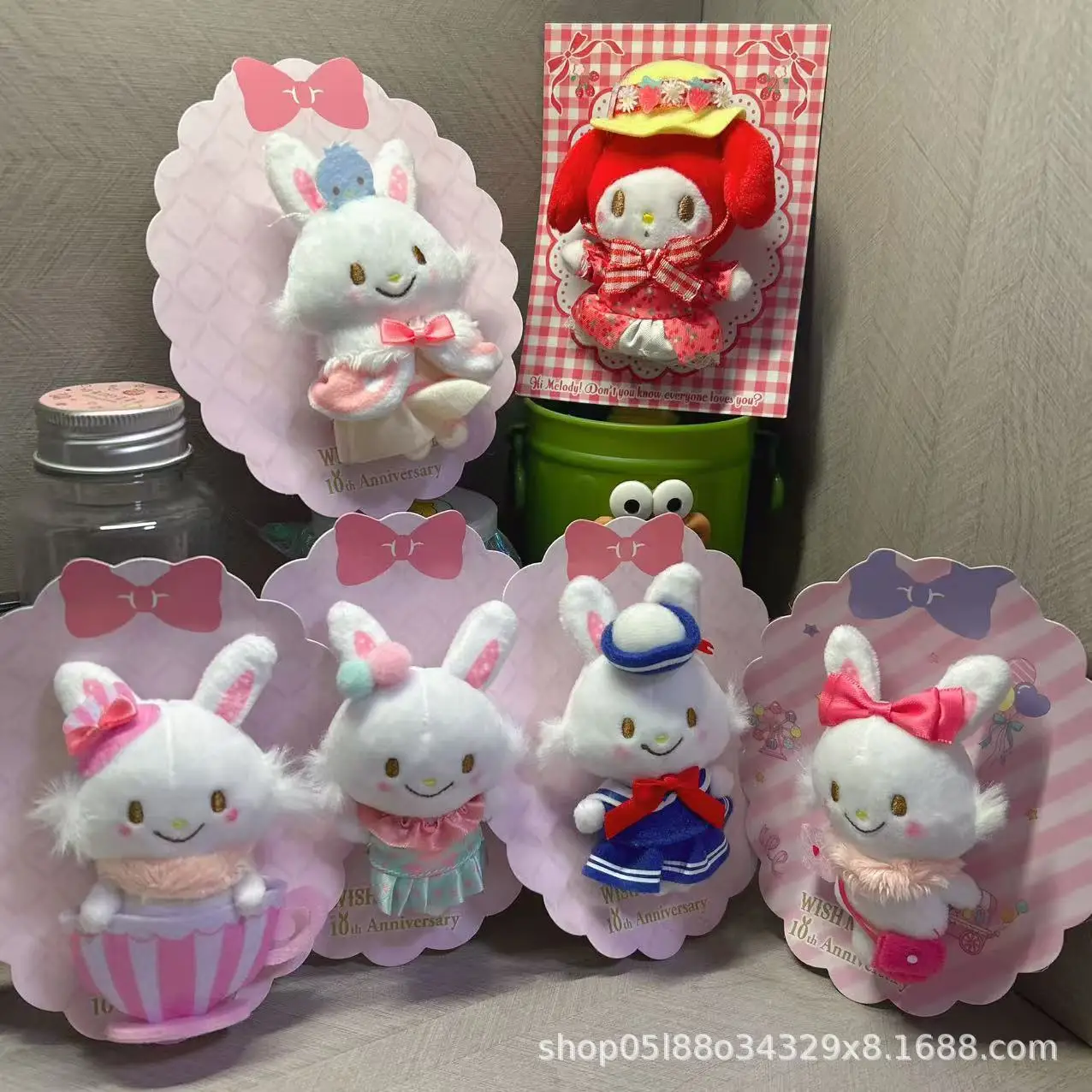 10Cm Sanrio Mwish Me Mell Plush Brooch Cross Dressing Navy Toy Girls Clothing Brooch Badge Bag Brooch Chest Flower Birthday Gift