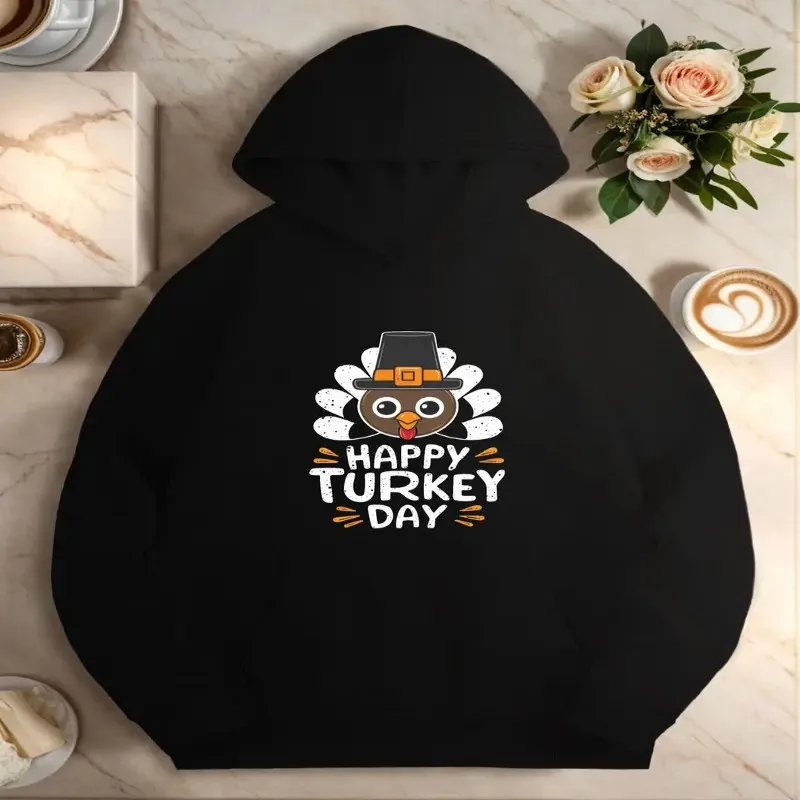 

= осенне-зимняя одежда, женский свитшот больших размеров, женский оверсайз, пилигрим, с Днем Турции, графический уличный стиль, чистая хлопковая ткань