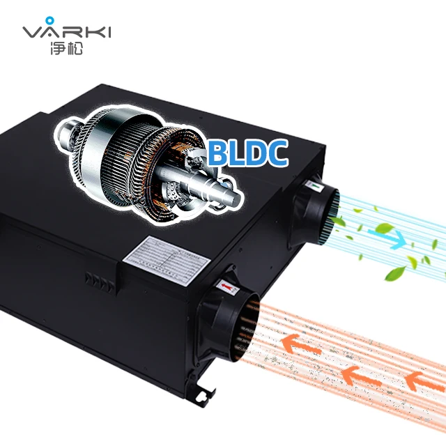 350m³/h Wifi Ceiling Mounted ERV/HRV Fresh Air System Energy Recovery Air Purification HVAC Unit for Home Hotel Villa with PM2.5
