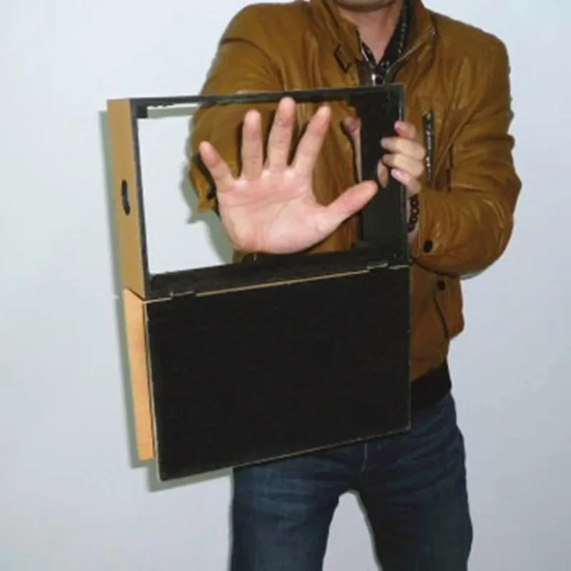 ألعاب ماجيا شفافة من خلال طرف - صندوق فوق الصندوق (خشب) صندوق حمامة قابل للطي فوق صندوق التلاشي خدع سحرية أوهام مسرح الساحر دعائم للتحايل