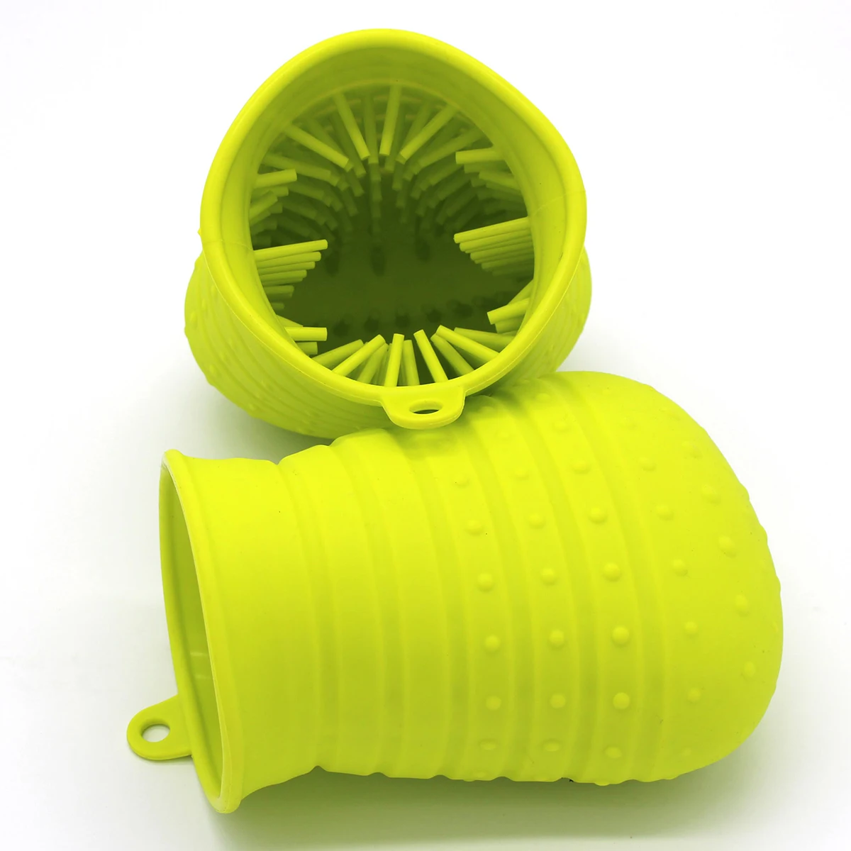 

All Silicone Foot Washing Massager Dual Purpose Paw Cleaner With Spines Dog Massage Cup Size S Green Pet Footbath Tool Dog Paw