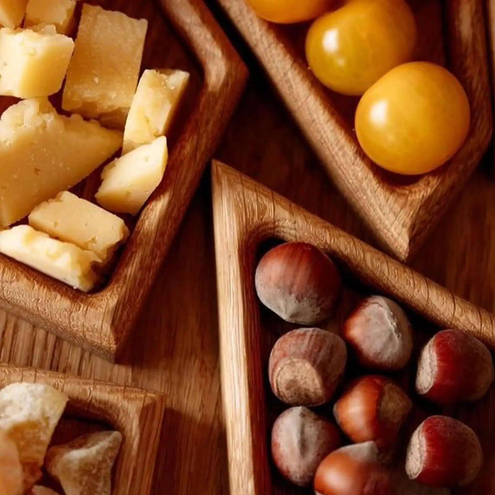 صواني تقديم طبق الوجبات الخفيفة للحفلات، طبق تقديم الطعام مع فواصل قابلة للإزالة، لوح فحم خشبي #3