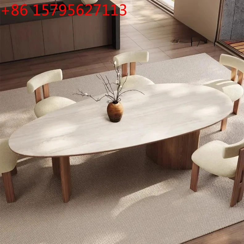 

Обеденный стол из массива дерева, тихий и уютный, для дома; большой обеденный стол из французского антикварного травертина.