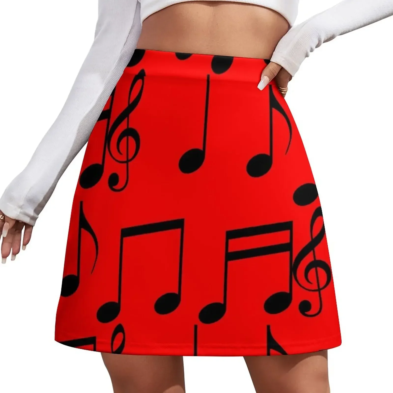 Notas musicales música Mini falda Vestido de mujer Falda pantalones cortos falda de mujer de lujo Faldas cortas