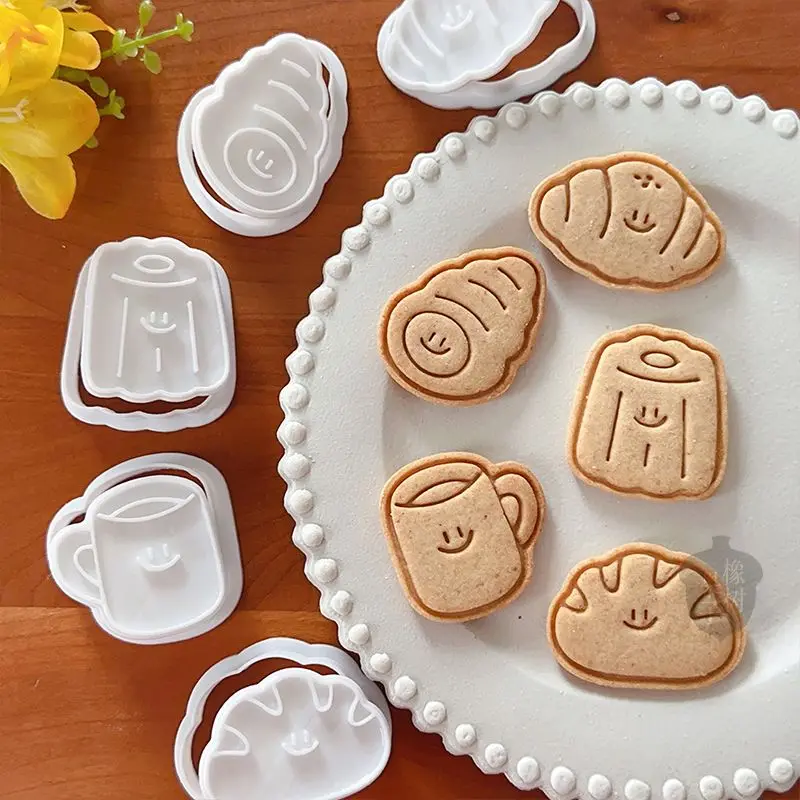 

Cute cookie molds, croissants, puddings, coffee, bread patterns Biscuit Cookie Cake Mold Dessert Pastry Cutter Mold Baking Tools