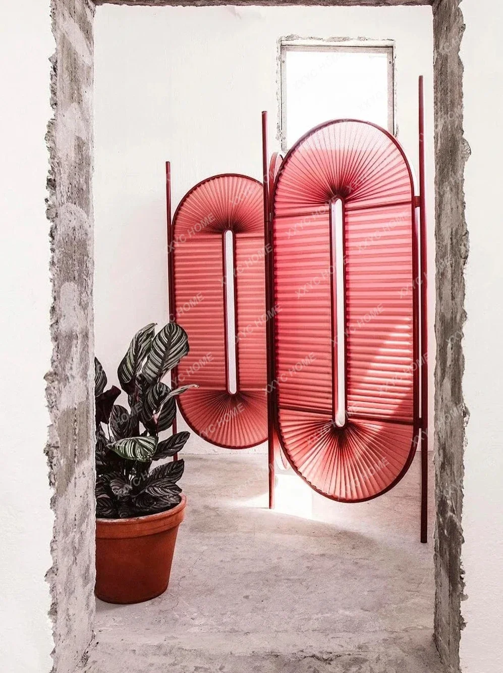 AALight Luxury Embossed Superimposed Screen Mobile Folding Screen Modern Simple Living Room Entrance Partition Model Room