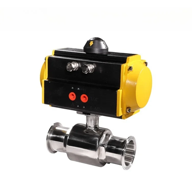 Stainless steel single and double acting sanitary pneumatic ball valve clamp fast two-way valve