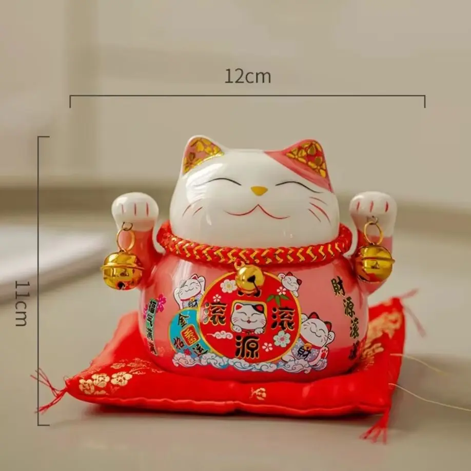 Color Cute Lucky Cat Ceramic Small Piggy Bank Portable Fortune Cat Statue Home Store Statue Wealth Attracting Ornament