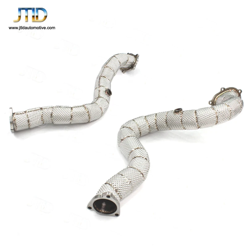 

JTLD High Performance Stainless Steel Catless Exhaust Downpipe with Heat Shield For Audi RS6 RS7 S6 C7 S7 4.0 TFSI V8