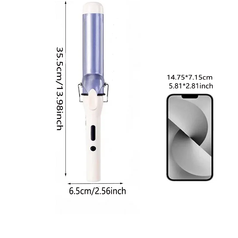 مكواة تجعيد دلو محمولة، مكواة تجعيد منزلية للسيدات، مكواة، مشط تجعيد دوار من السيراميك، أداة تشكيل حديد مسطحة