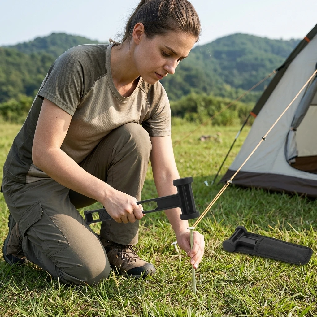 Camping Gear Stake Hammer Lightweight Portable Ground Nail Tool for Outdoor Tarp Setup High-Density PE Durable Essentials