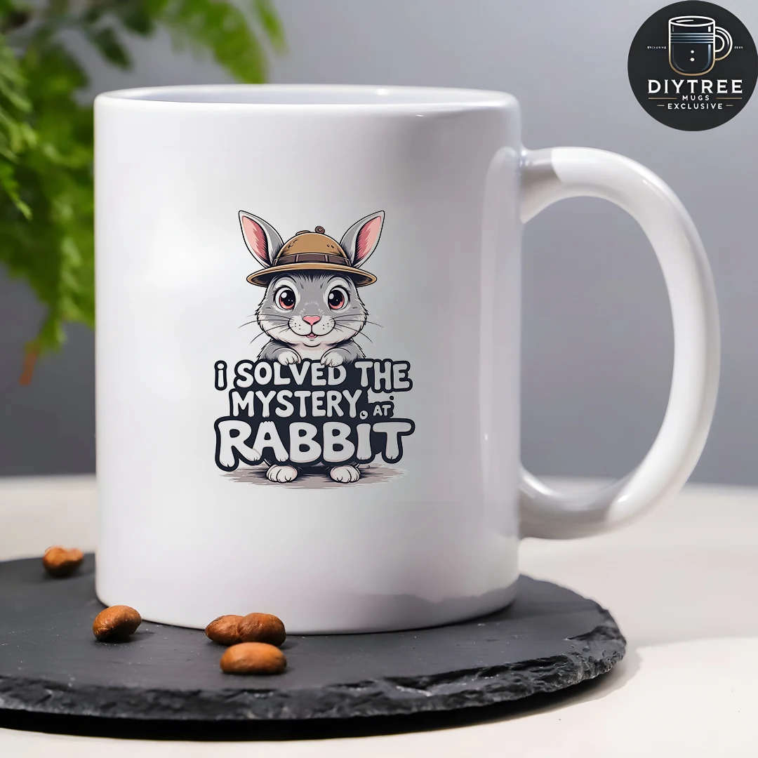 Taza de conejo de Detective, taza de dibujos animados de 11OZ, regalo creativo para niños, taza de oficina de Navidad, taza de bebida para el hogar