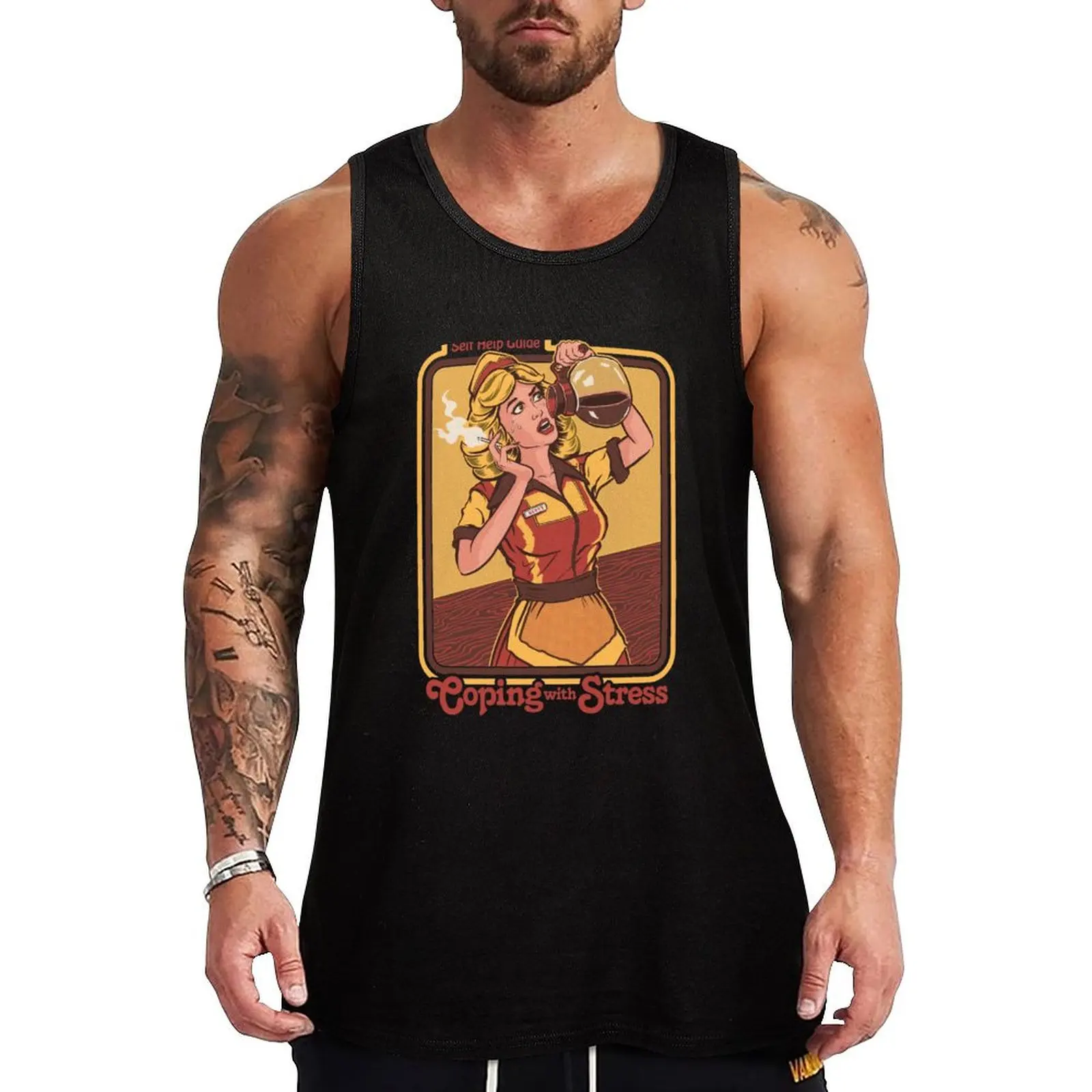 Coping With Stress Tank Top gym t shirt men sports t-shirts for men