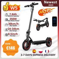 W5 Electric Scooter 8.5 Inch Inflatable Tire 350W 36V7.8Ah Max Speed 30km/h Range 24-34km Dual Brake With APP Electric Scooters