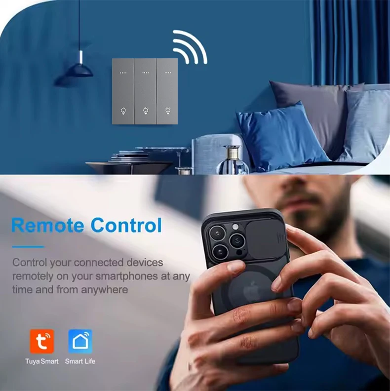 2025 الذهبي الأمن تويا واي فاي زيجبي 1/2/3/4/6 عصابة الذكية ضوء الجدار مفاتيح مع مفتاح المادية أليكسا جوجل مساعد