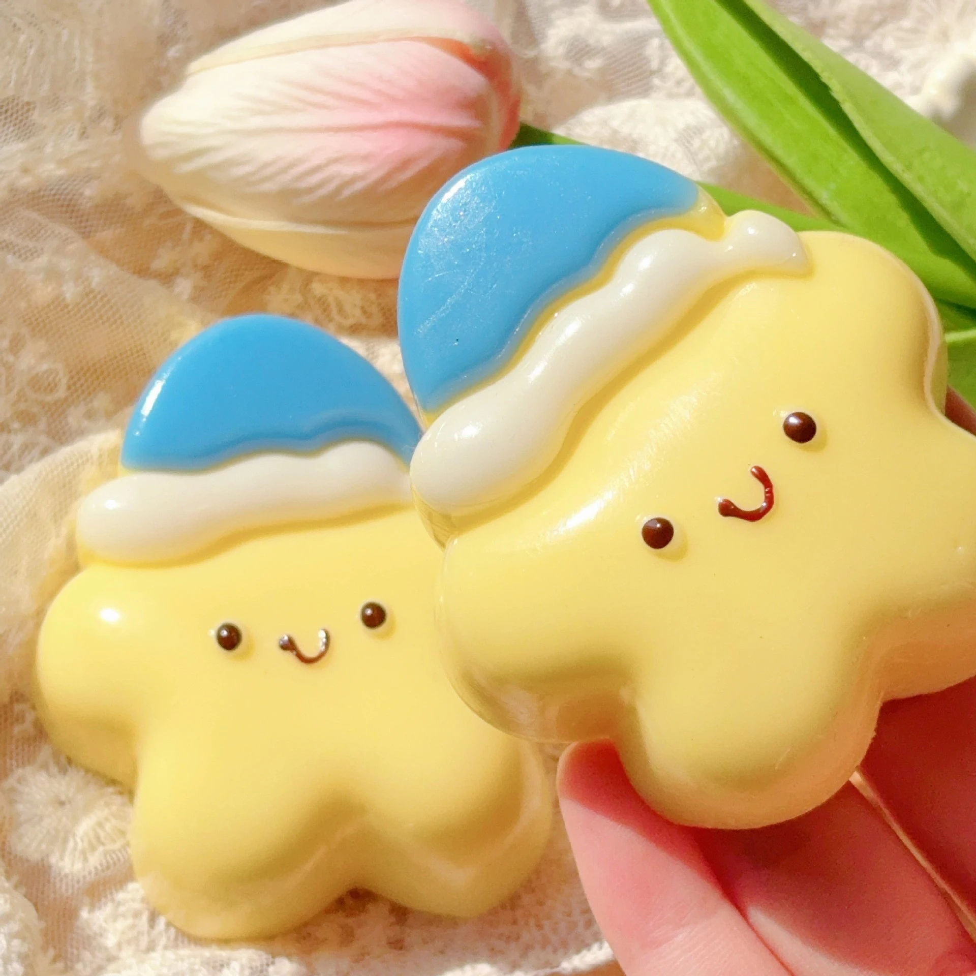 Kawaii Star Squishy Toy Slow Rising Good Night Stars Stress Relief Fidget Soft Sensory Squeeze Ball for Kids Adults Gift