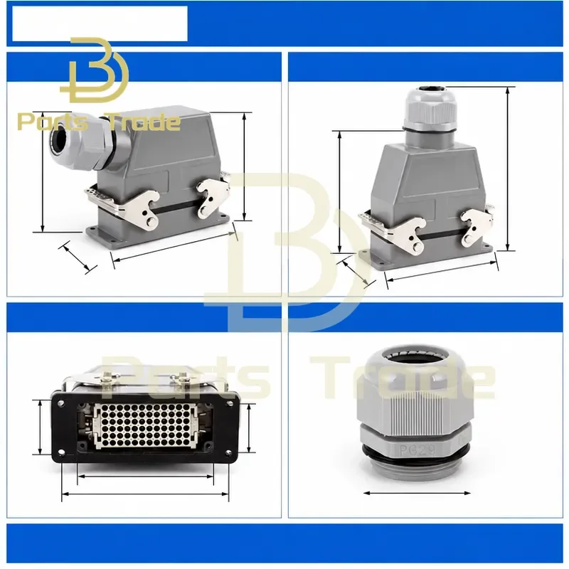 for Heavy Duty Connector HDD 24 Core 42 Hole 72 Position 108 Pin 144 Rectangular 216 Aviation 10A Plug Socket
