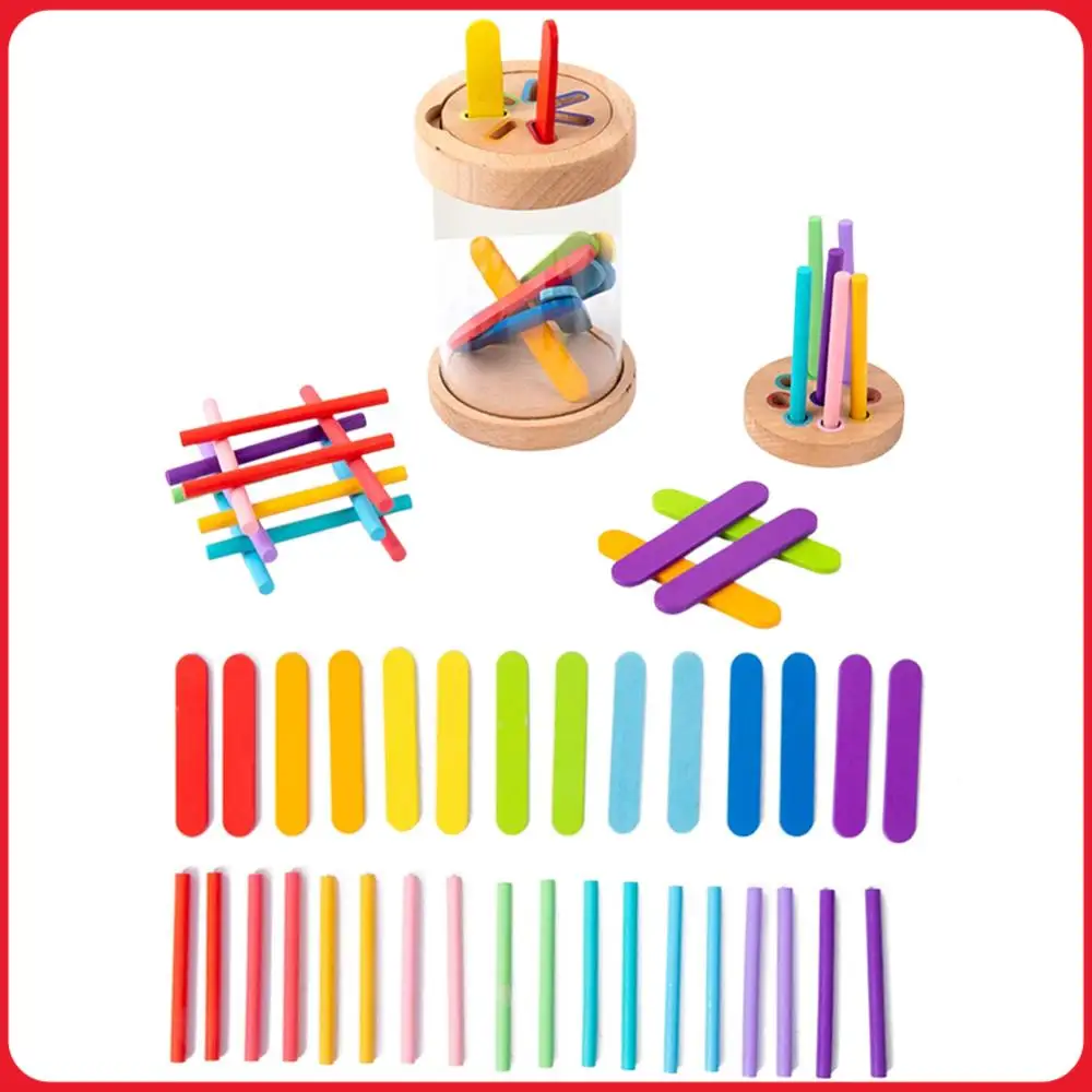 

Деревянные игрушки Монтессори для сортировки по цвету и форме, сенсорные игрушки для развития, развивающие игры для малышей