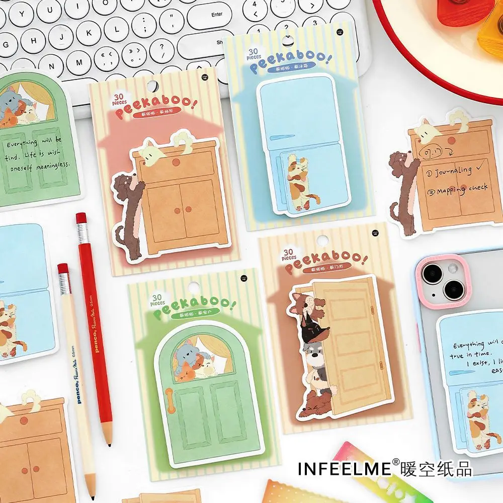 30sheets Cute Illustration Sticky Notes Decorate Bookmarks and Message Papers
