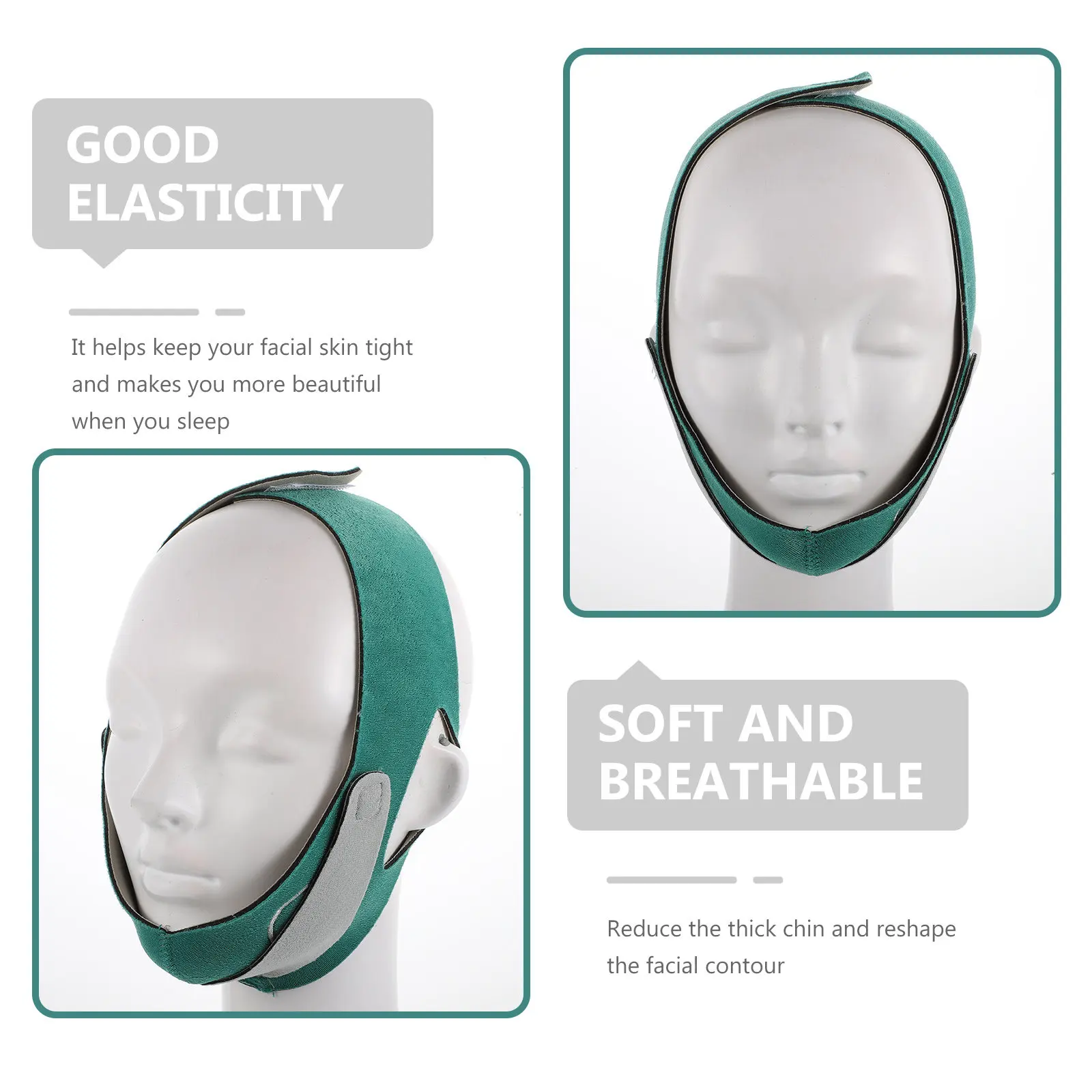 1 Pezzo Fascia Elastica Traspirante per il Lifting e il Dimagrimento del Viso, Delicata sulla Pelle, Riduttore del Mento per Lettura e Sonno, Contouring Facciale Doppio Effetto