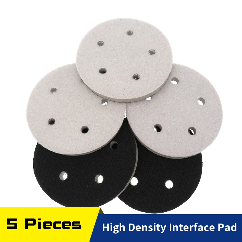 1/3/5pcs High-Density Interface Pad 5Inch 5Hole Hook Loop Sponge Cushion Buffer Backing Pad 125mm for Uneven Surface Polishing