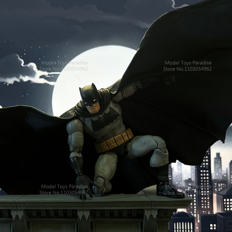 (Senza figura) Mantello da collo appeso a forma di pipistrello in scala 1/12 fatto a mano Cavaliere oscuro Mantello nero adatto al corpo della figura d'azione Mafex da 6 pollici