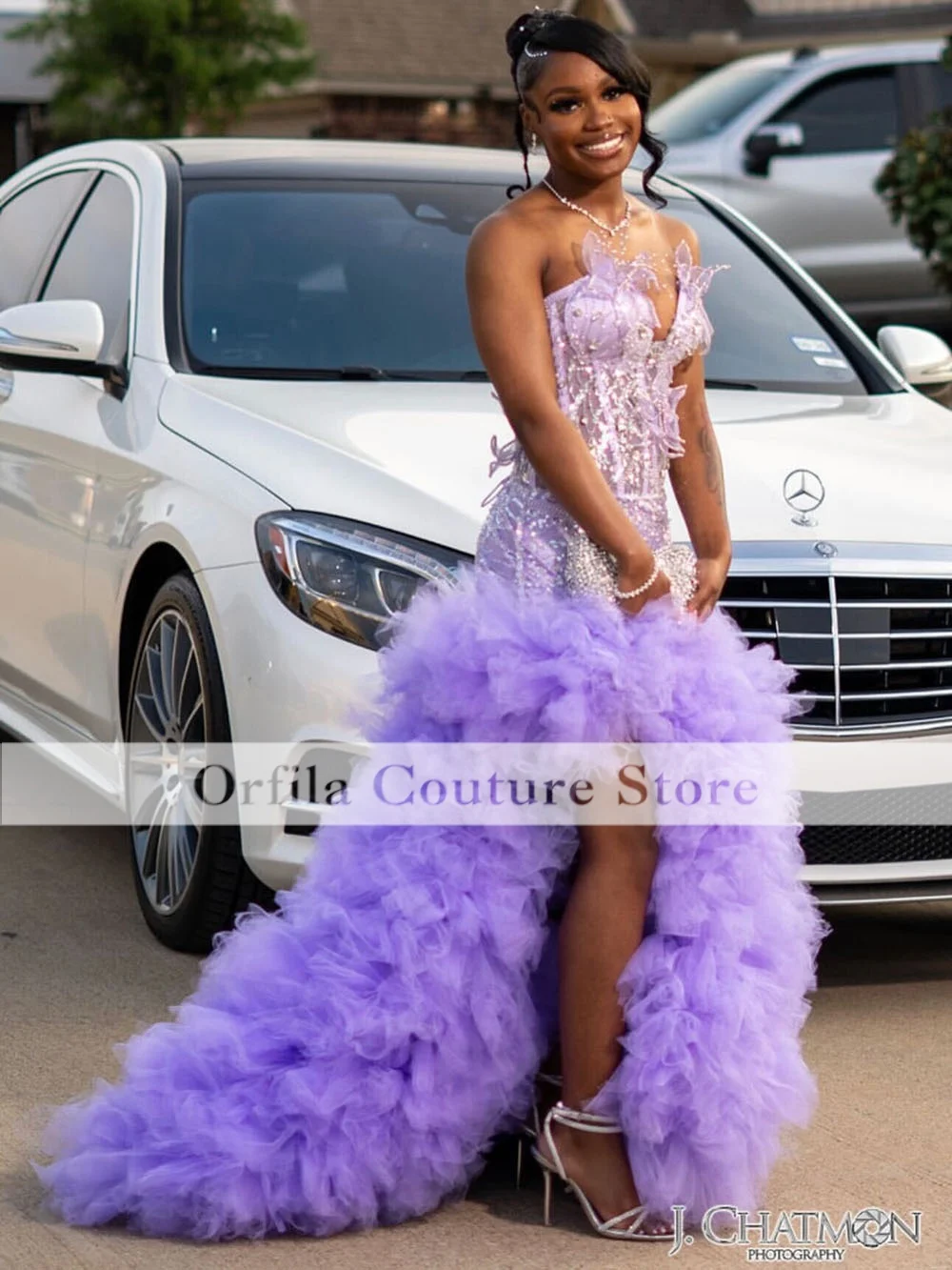 Lavender Mermaid Prom Dresses For Special Occasions 2026 Ruffles Birthday Party Dress Diamonds Bead Graduation Gown Customized