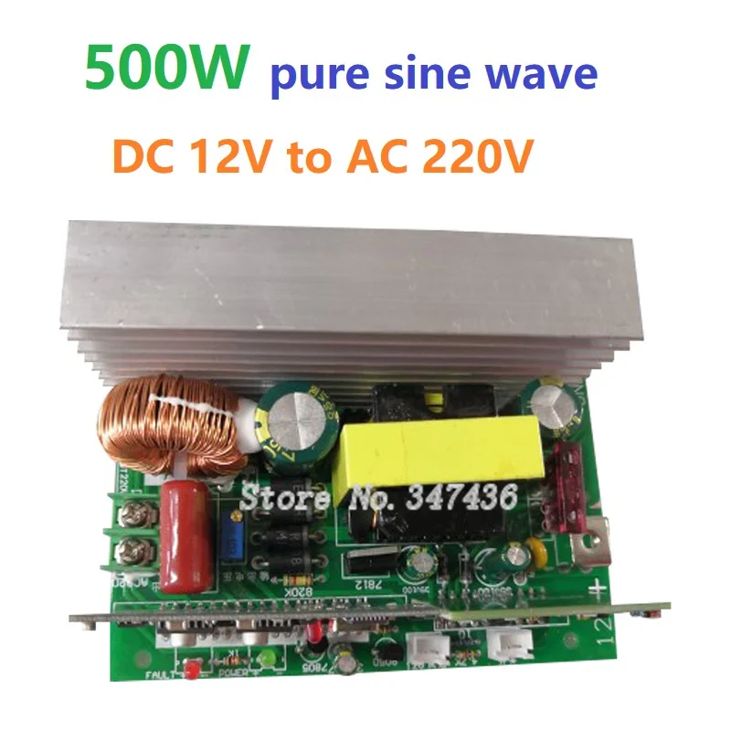 Inversor de Onda Senoidal Pura 500w dc 12v a 220v ac Placa de Circuito 50hz Boost Módulo Regulador
