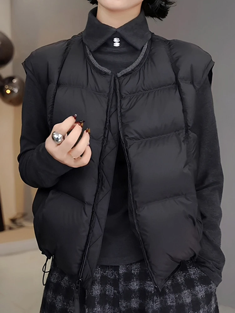 Chaleco de Algodón con Cierre y Corte Holgado con Efecto Adelgazante para Mujer, Prenda Exterior de Invierno a la Moda, Cómodo Chaleco de Algodón...