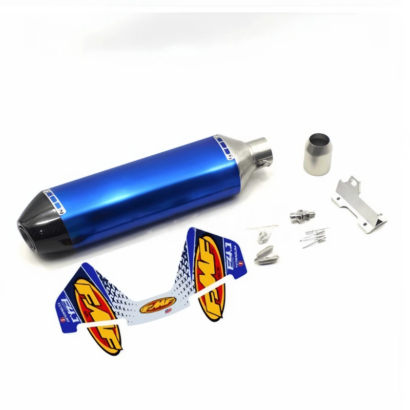 51mm Inlet FMF Style 4 Stroke Motorcycle Slip On Exhaust Muffler Pipe With Mount Bracket For KTM 450 EXC RC390 DRZ400 R1 R3 R6