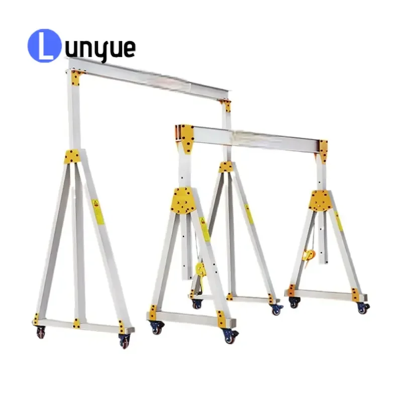 1T-5T Foldable Mini Aluminum Mobile Gantry Crane 500kg Portable Small Electric Lifting Hoist for Workshop Garage Warehouse