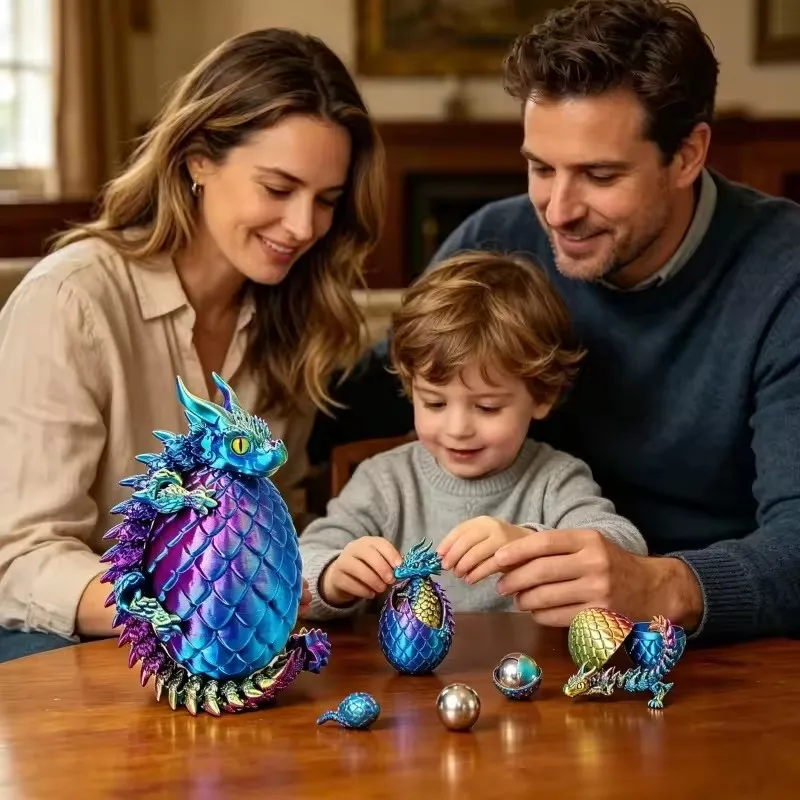 

Single Pack Mystical Magic Theme Double Horn Wyvern Figurine Adjustable Pose 3D Printed Artwork Indoor Display Playful Gift