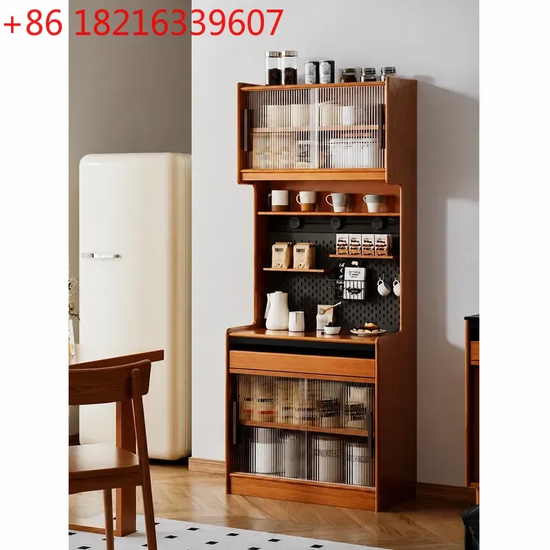 YAONordic Integrated Rock Slab Middle Island Cabinet Small Apartment Dining Sideboard Multi Functional Solid Wood Narrow Tea