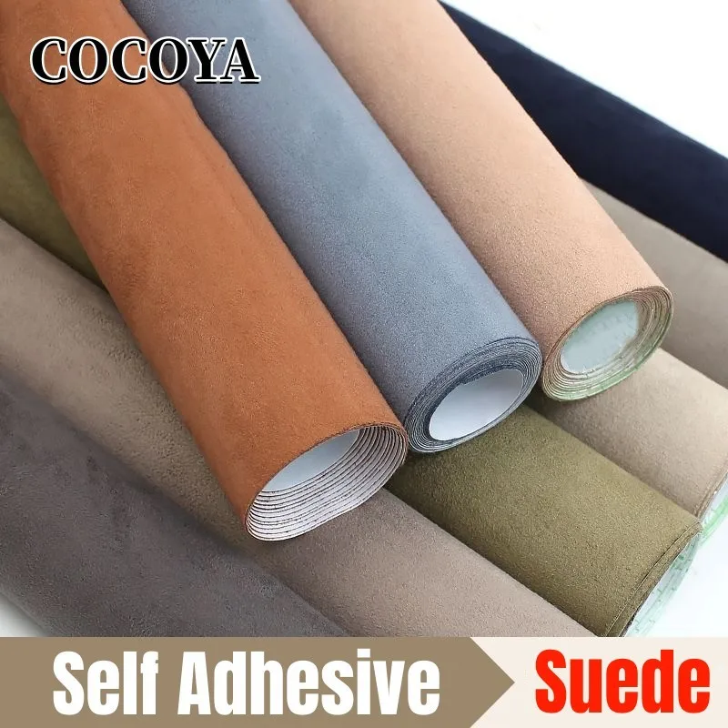 Suede Leather Self Adhesive for Automotive Interior Film,PU Leather Repair Sticker Car Renovation,Velvet Fabric DIY Leathercraft