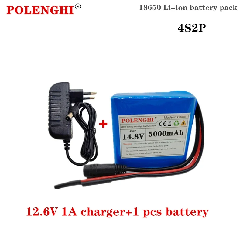 4S2P 14,8 V 5000–800 mAh 18650 wiederaufladbarer Lithium-Ionen-Akku, Kamera-Monitor-Akku, Ersatz für DC 16,8 V Ladegerät