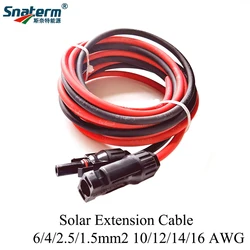 1 Pair Female and Male Single head solar extension wire cable PV wire 6/4/2.5/1.5 mm2 Solar PV Cable 1M 2M 3M 5M 8M 10M Meters