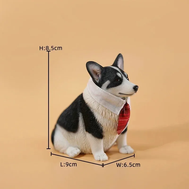 JXK 1/6 Schaal Hars Zithouding Kleine Hond Model Handgemaakt voor 12 ''Actiefiguren Simulatie Dier Ornament Speelgoed