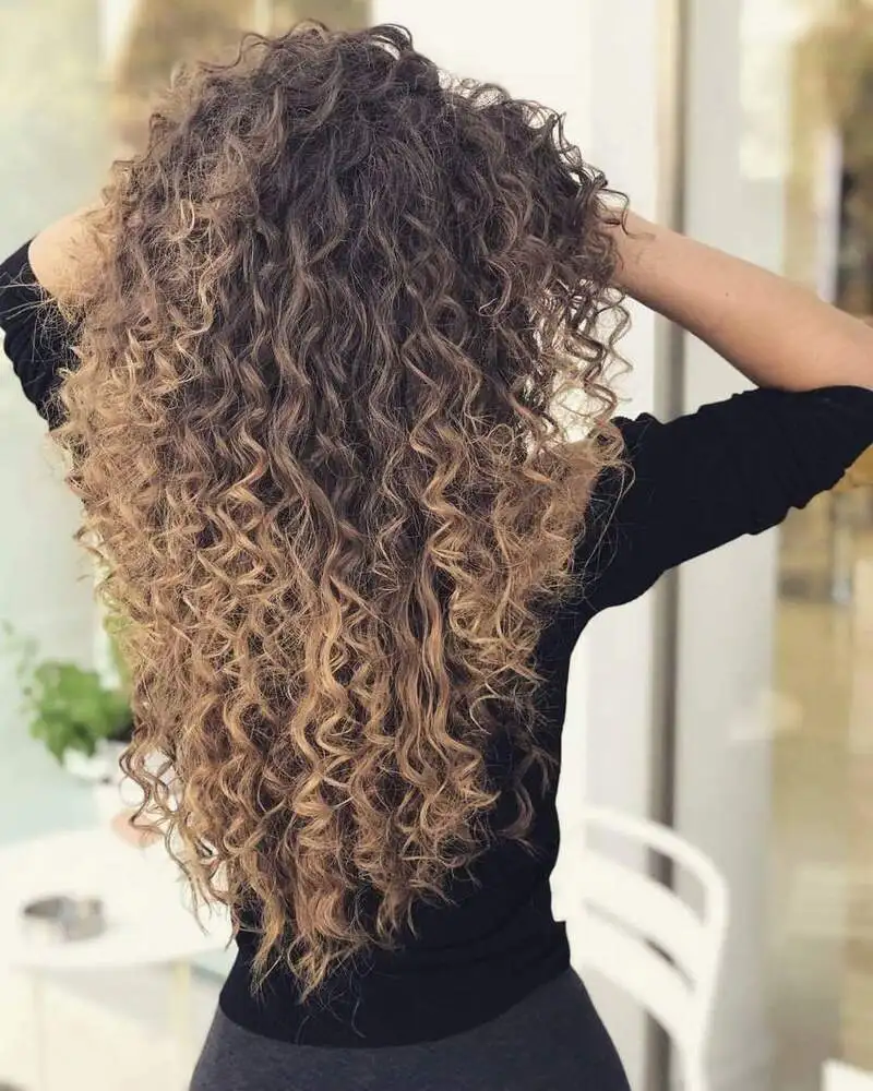 Peluca de pelo sintético largo y rizado para mujer, pelo suave con degradado negro y marrón, mezcla de Rubio