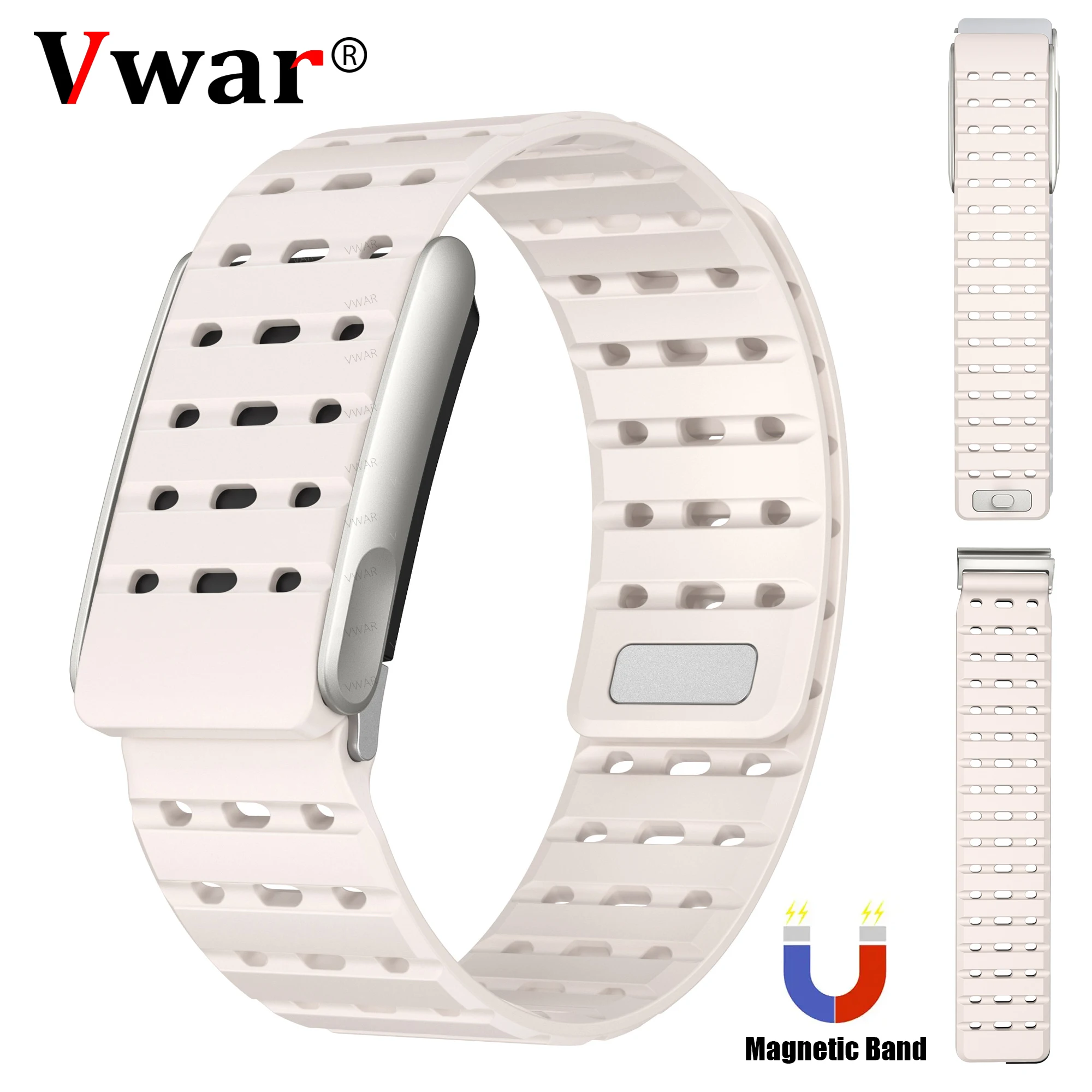 حزام مغناطيسي لـ WHOOP 5.0/MG SportFlex ترقية حزام ساعة رياضي قابل للتنفس لـ Whoop One Peak Life ECG حزام النساء والرجال