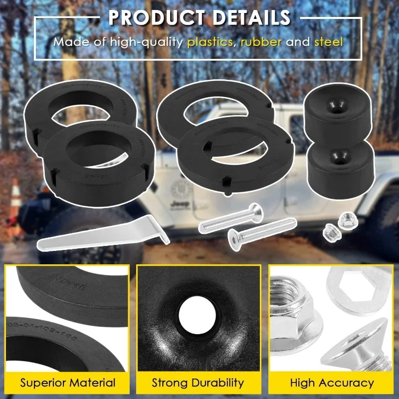 High Performance Spacers Leveling Lift Kit Spacer Raise Heavy Duty Spring Strut Spacers with Shock Relocation Brackets