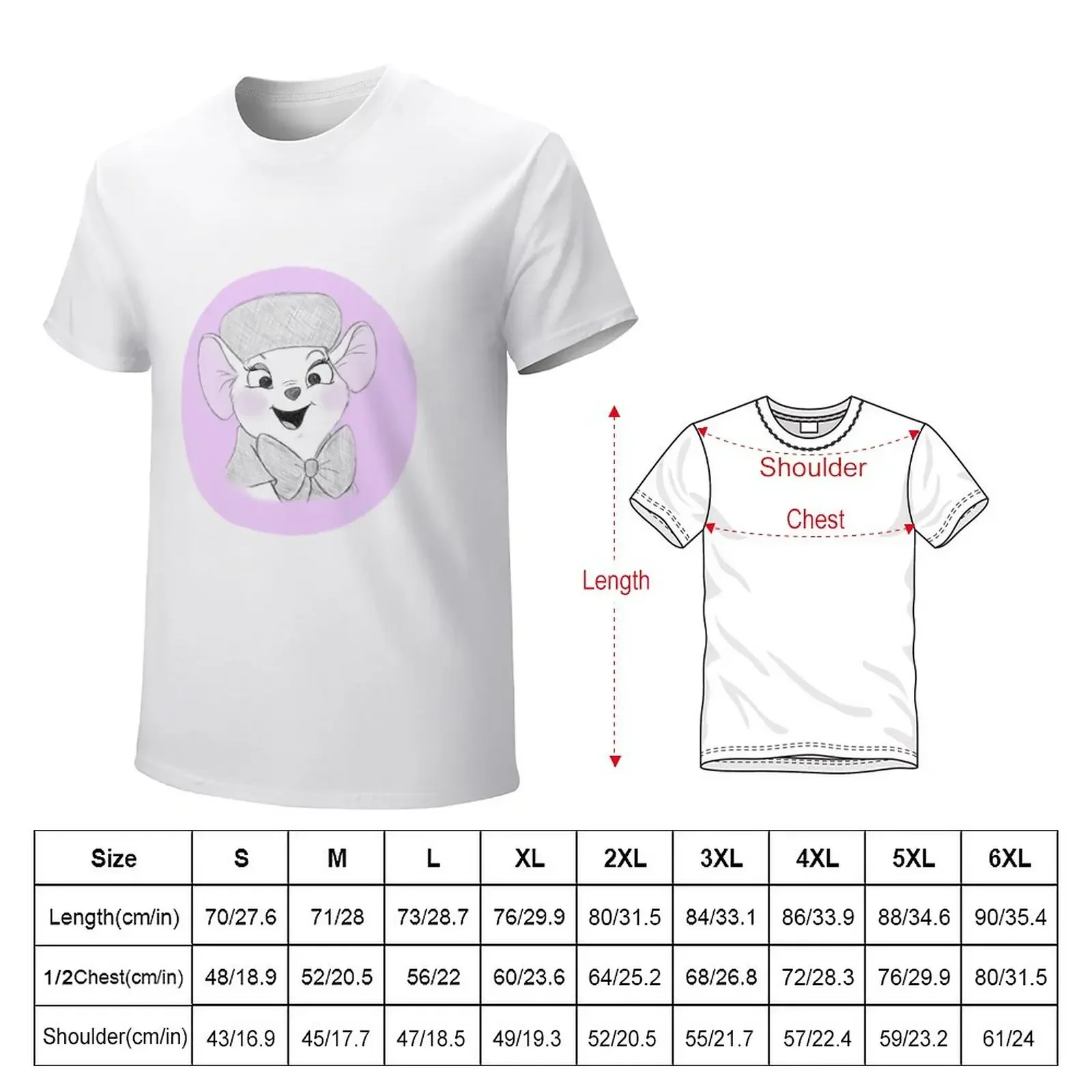 Miss Bianca from the Rescuers T-Shirt summer tops hippie clothes quick-drying vintage men clothing