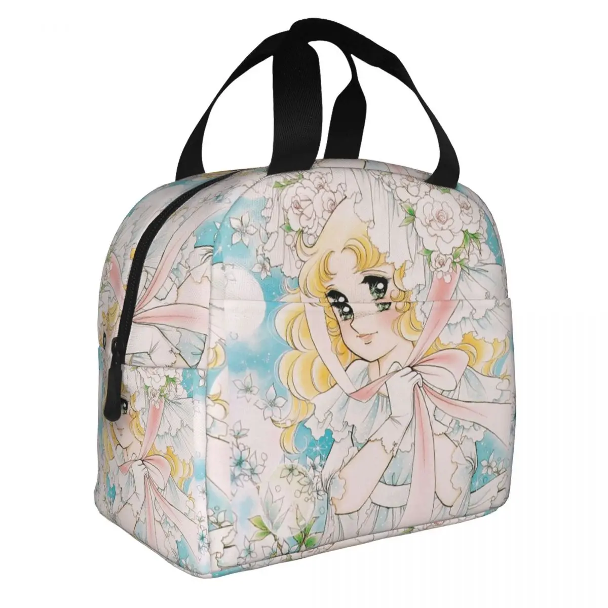 Candy Anime bolsas de almuerzo aisladas a prueba de fugas, bolsa enfriadora reutilizable romántica Kawaii, lonchera de mano, viaje de playa, hombres y mujeres