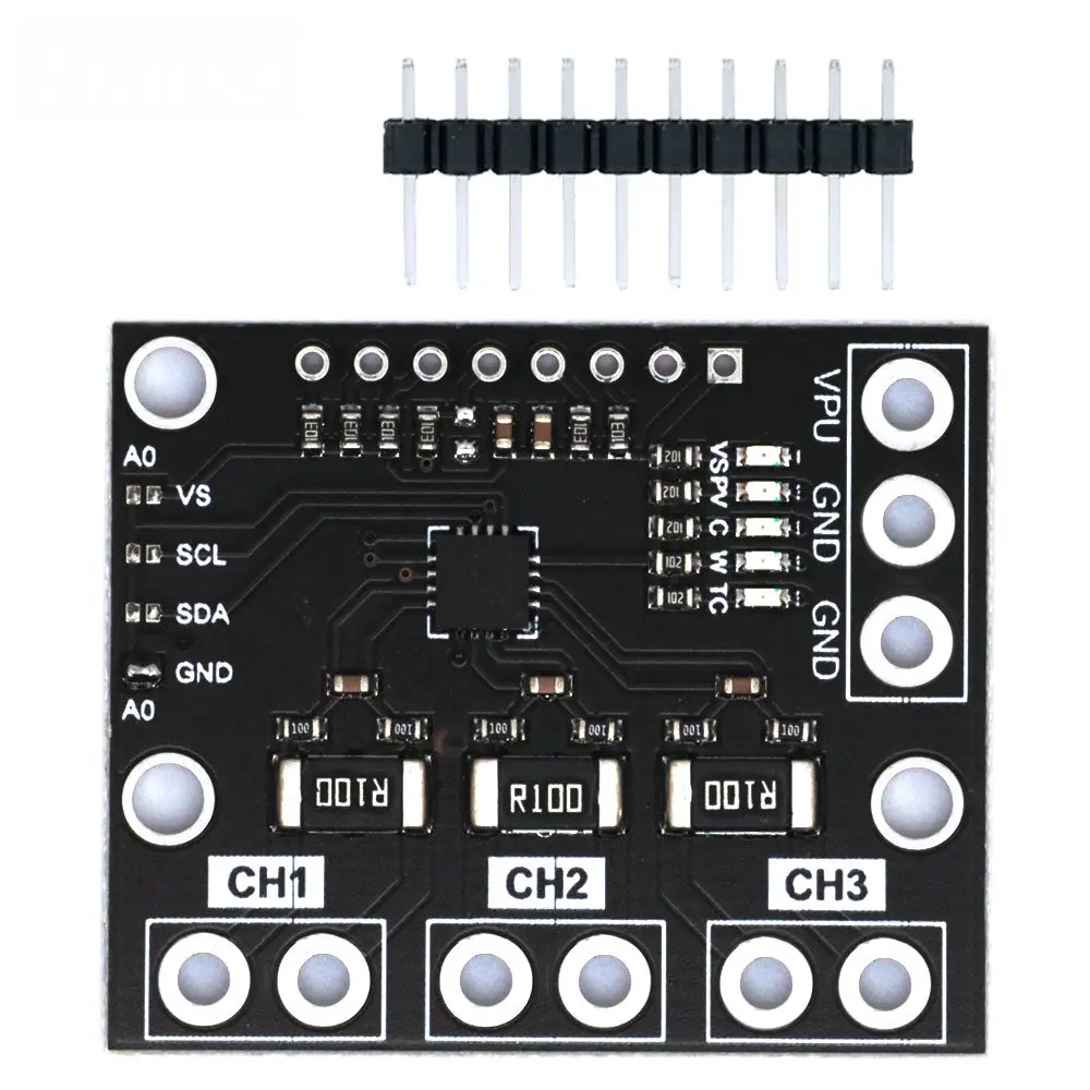 Moniteur de tension de shunt et de bus avec interface compatible I 2C et SMBUS, technologie à trois canaux, mesure côté haut, INA3221