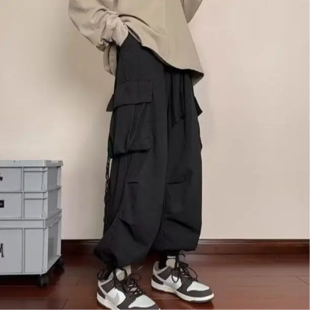 

Spring and Autumn High Street Work Men's Thin Straight Wide Legs Fashion Trendy Sports Pants