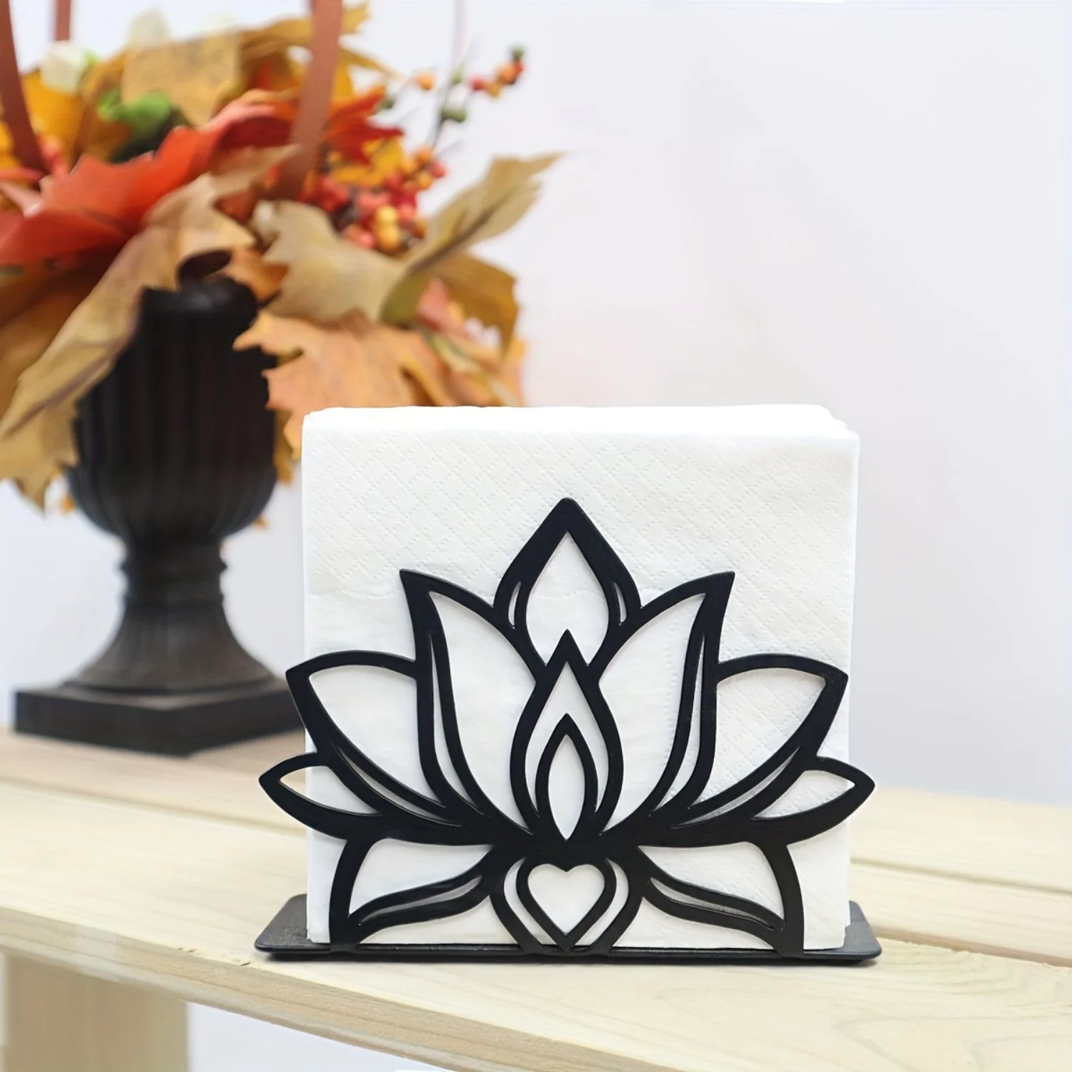 

Tissue Dispenser, Hollow Out Flower Design Napkin Holder, Metal Napkin Rack For Countertop, Dining Table, Tabletop Paper Napkin