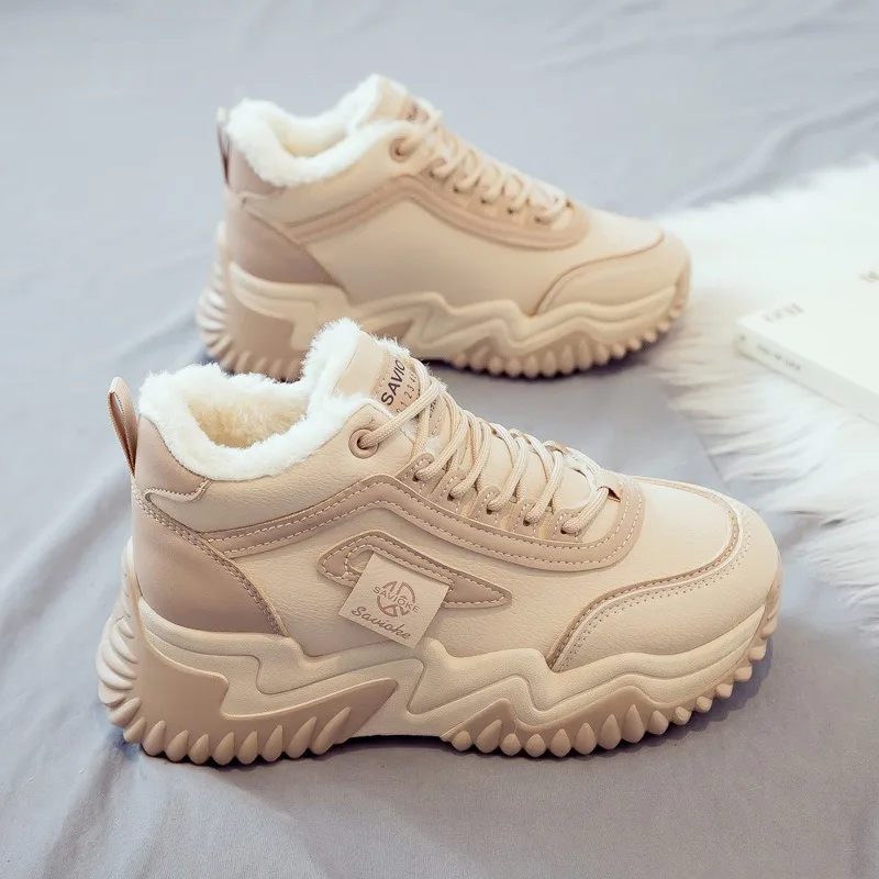 أحذية نسائية قطنية مع مخمل مضاف، عزل سميك، قمة عالية، أحذية أبي جديدة متعددة الاستخدامات لشتاء 2025 #6