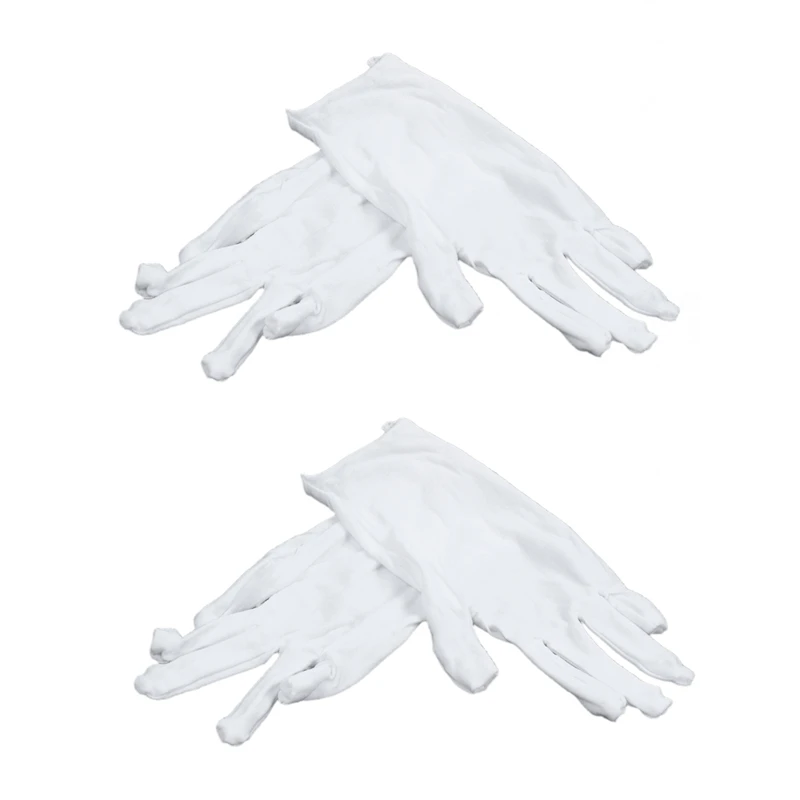 

2X White Cotton Gloves Anti-Static Gloves Protective Gloves For Housework Workers